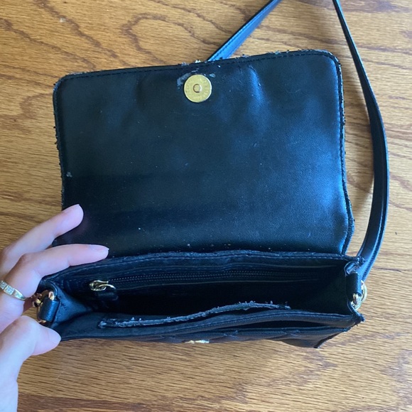 Calvin Klein Women's Metallic Quilted Lamb Leather Crossbody - Picture 9 of 12